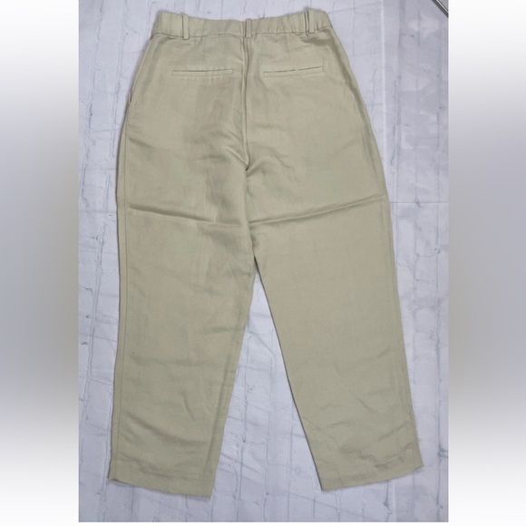 H&M Women’s Pale Green Linen Blend Ankle Length Pleated Dress Pants Size 10 NEW - Picture 6 of 15